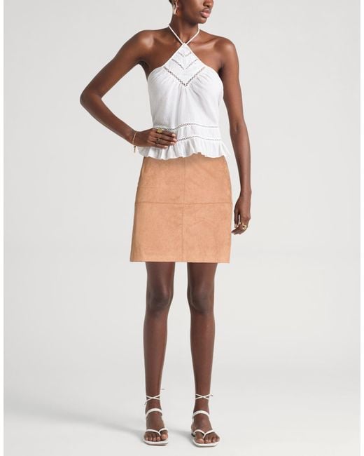 Marella Natural Mini Skirt Polyester, Elastane
