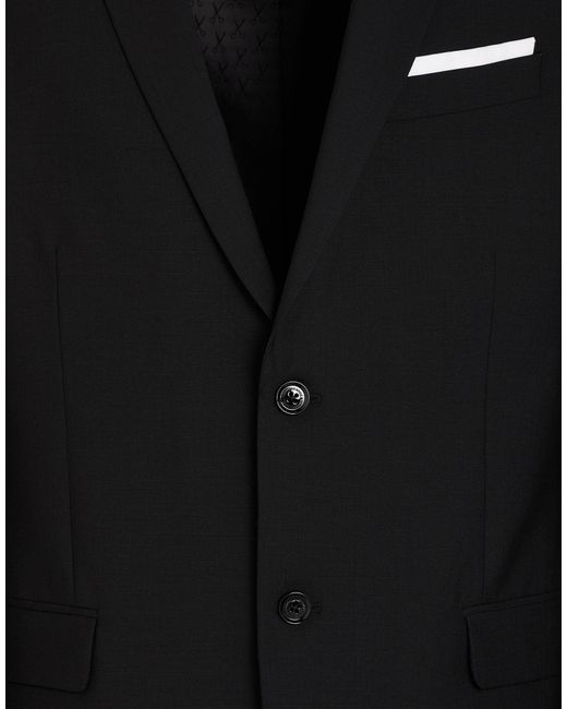 Daniele Alessandrini Black Blazer Wool, Elastane for men