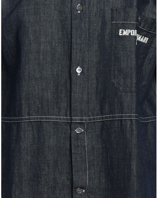 Emporio Armani Black Denim Shirt for men