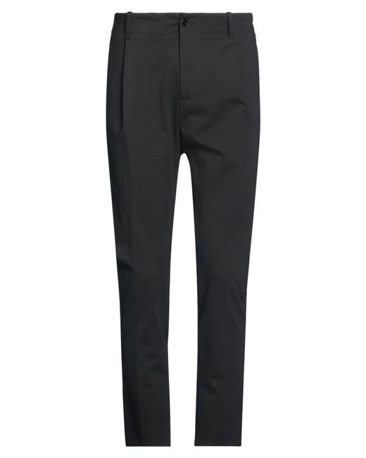 Daniele Alessandrini Gray Pants Cotton, Polyamide, Elastane for men