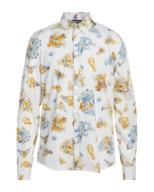 Versace Jeans Couture White Shirt Cotton, Elastane for men