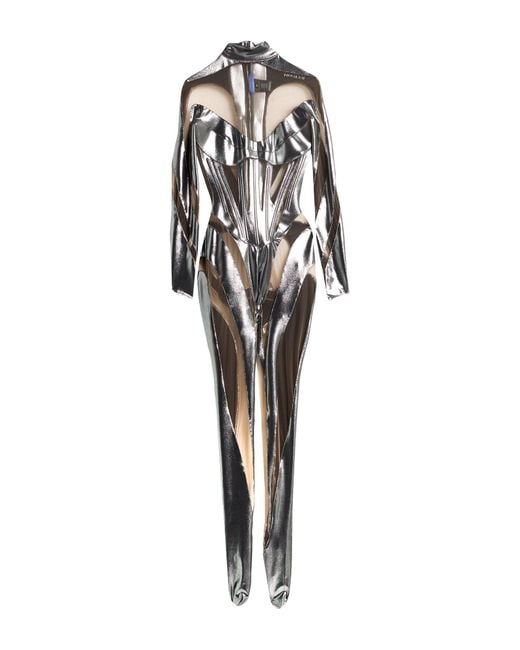 Mugler White Jumpsuit Polyamide, Elastane