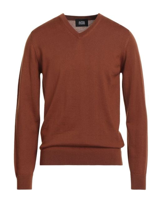 Pullover Alpha Studio de hombre de color Brown