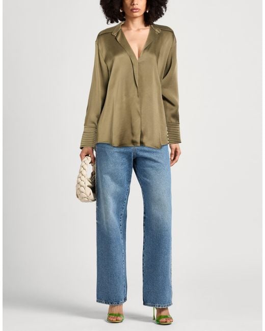 Dries Van Noten Green Military Shirt Acetate, Viscose