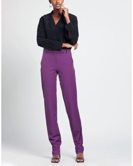 REVISE CONCEPT Purple Pants Polyester, Elastane