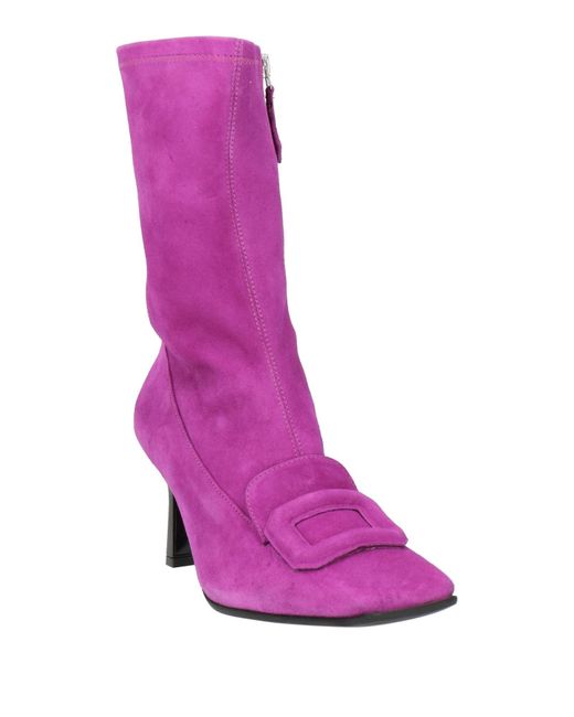 Bruglia Purple Mauve Ankle Boots Leather