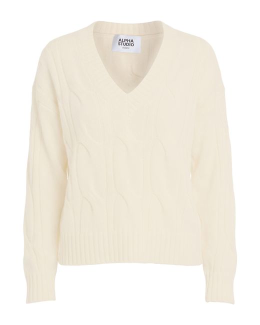 Pullover Alpha Studio en coloris Natural