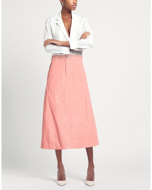 STORY mfg. Pink Midi Skirt Organic Cotton