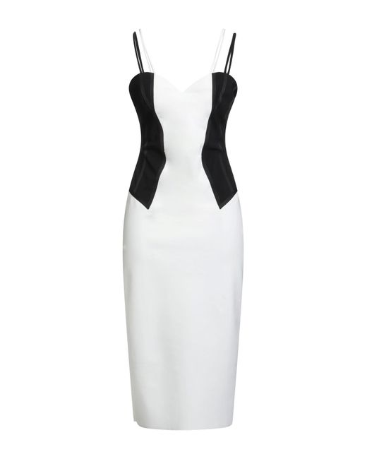 La Petite Robe Di Chiara Boni White Midi Dress Polyamide, Elastane