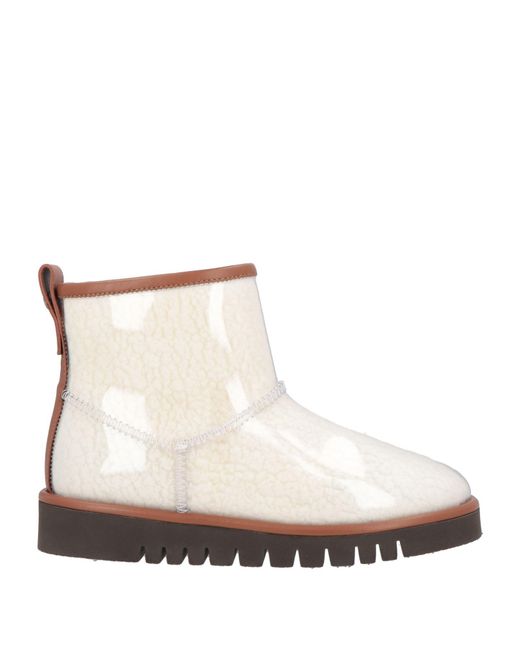Emporio Armani Natural Ivory Ankle Boots Pvc
