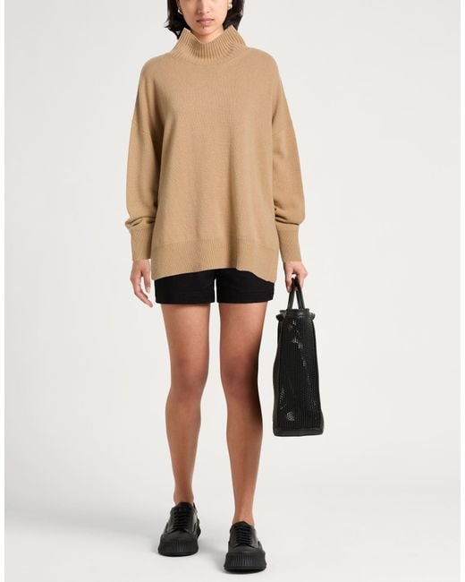 Roberto Collina Natural Turtleneck Merino Wool, Cashmere