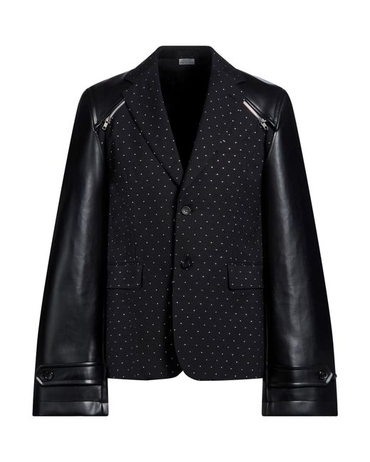 Comme des Garçons Black Jacket Wool, Polyester, Polyurethane for men