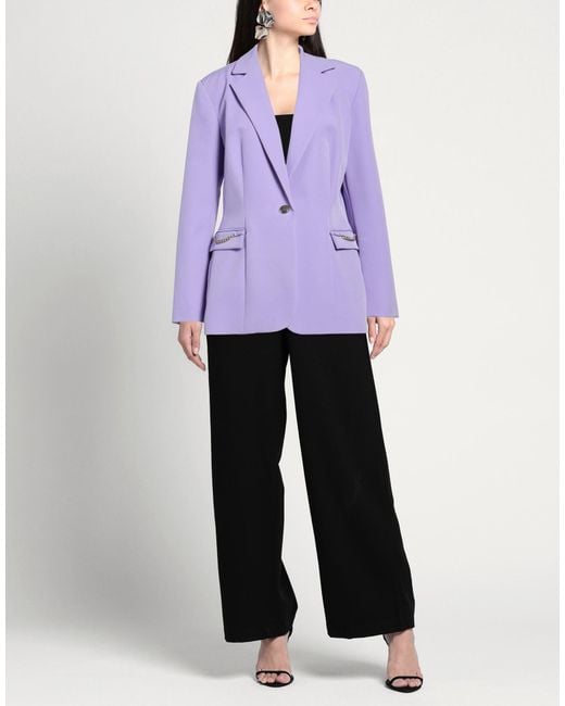 Rebel Queen Purple Lilac Blazer Polyester, Elastane