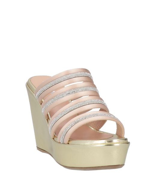 Pollini White Sandals Viscose, Silk