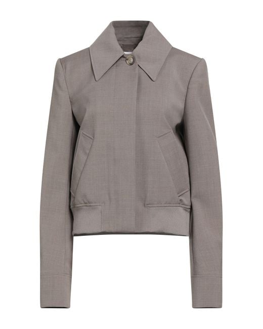 Sportmax Gray Taupe Jacket Virgin Wool, Polyester, Polyamide, Elastane