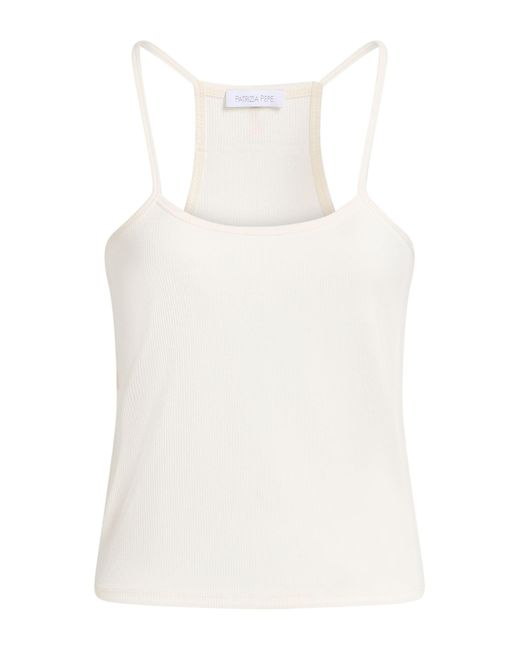 Patrizia Pepe White Ivory Top Viscose, Elastane