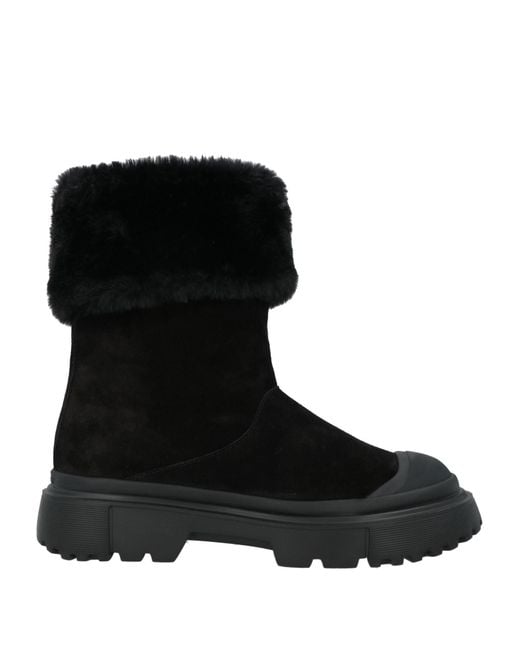 Hogan Black Ankle Boots Leather