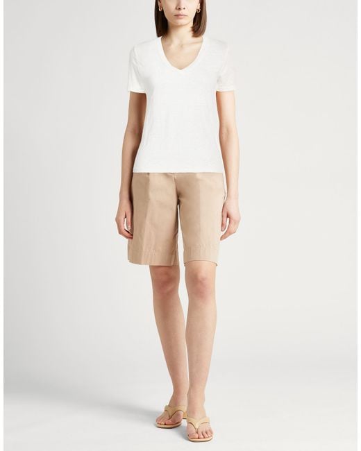 120% Lino White T-Shirt Linen