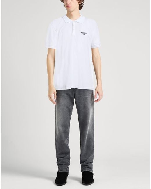 Moschino White Swim Polo Shirt Cotton for men
