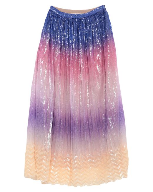 Marco De Vincenzo Purple Midi Skirt Polyester