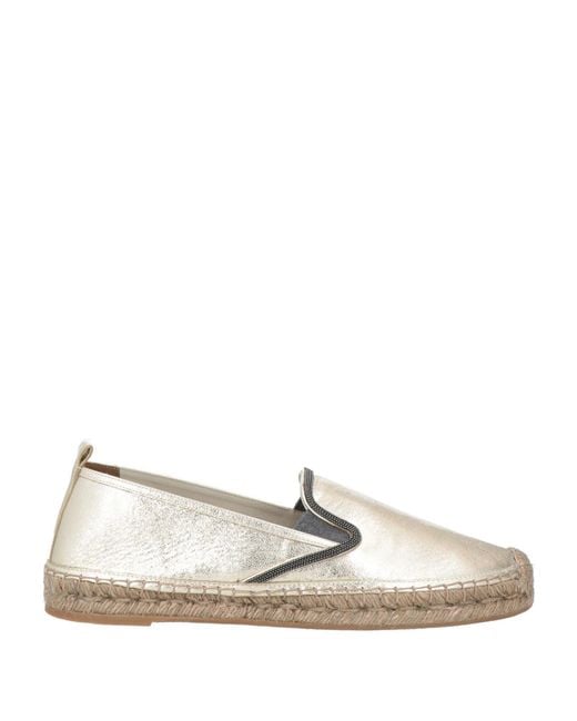 Brunello Cucinelli White Platinum Espadrilles Leather