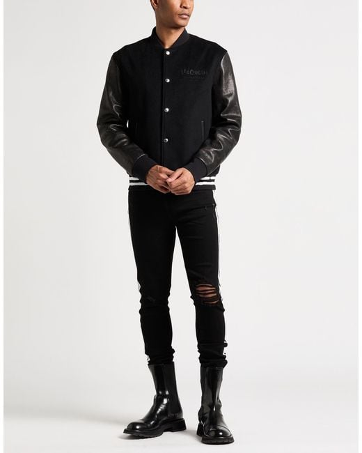 McQueen Black Jacket Wool, Cashmere, Lambskin for men