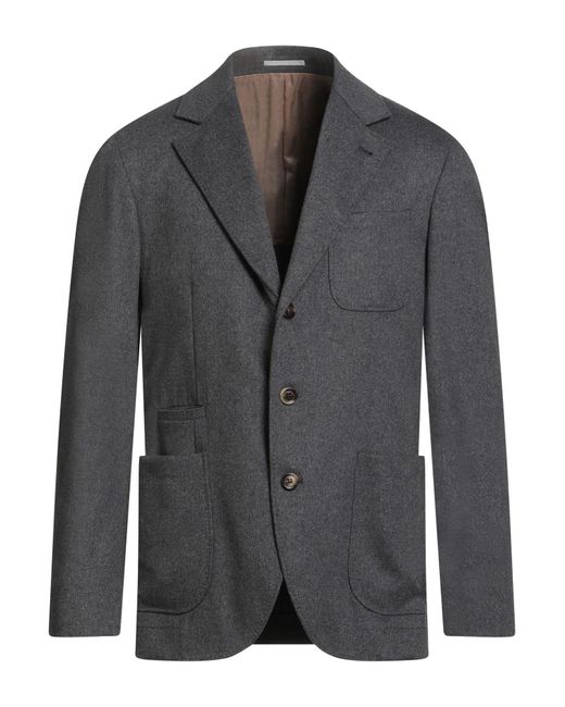Brunello Cucinelli Black Blazer Wool for men