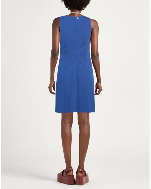 Siste's Blue Mini Dress Viscose, Polyamide, Elastane