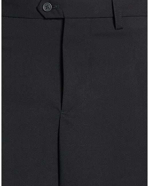 Yes London Black Pants Virgin Wool, Polyester, Elastane for men