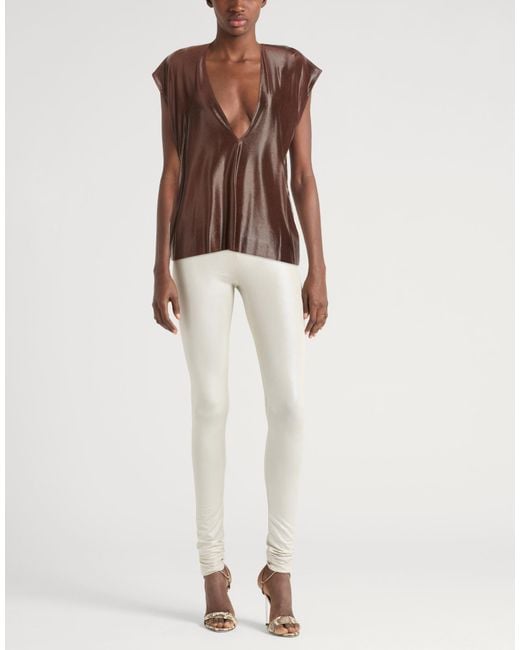Rick Owens Brown Top Viscose, Elastane