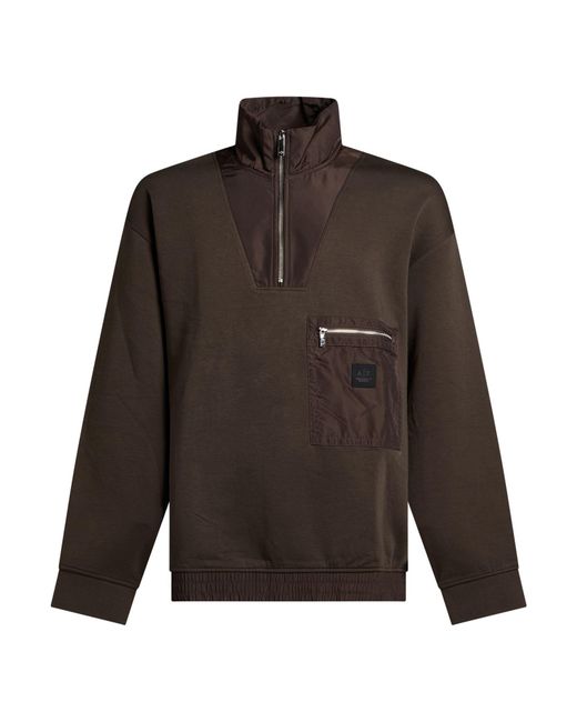 ARMANI EXCHANGE Brown Khaki Sweatshirt Cotton, Polyester, Elastane for men