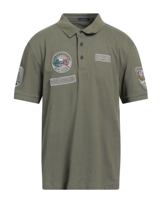 Aeronautica Militare Green Polo Shirt for men