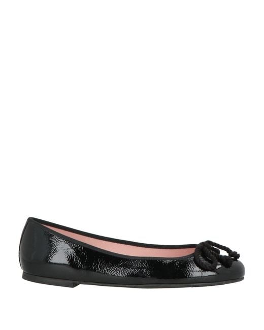 Pretty Ballerinas Black Ballet Flats Rubber