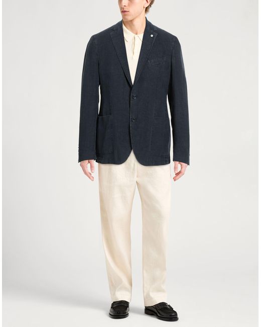 L.b.m. 1911 Blue Midnight Blazer Linen for men