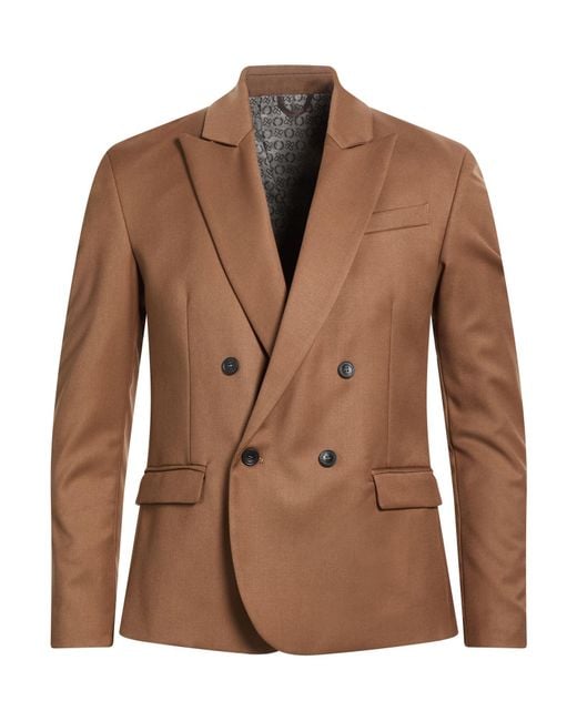 Imperial Brown Blazer Polyester, Viscose, Elastane for men