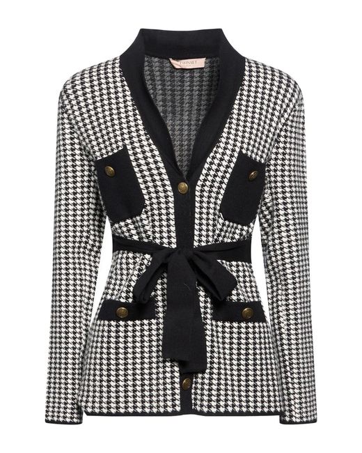 Twinset Black Jacket Viscose, Polyester, Polyacrylic