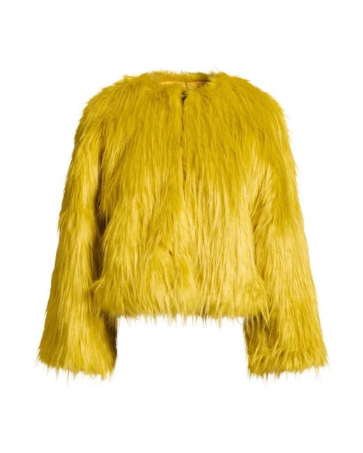 Pinko Yellow Shearling & Teddy