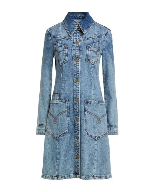 Moschino Blue Midi Dress Cotton