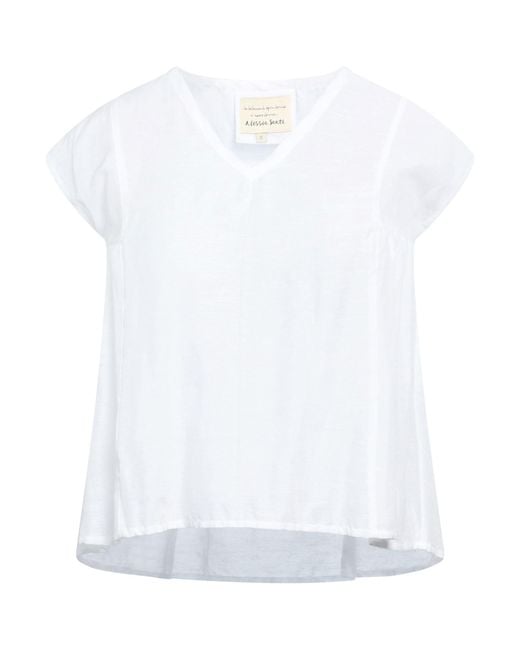 ALESSIA SANTI White Top Linen, Viscose, Modal