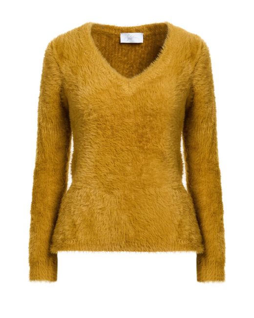 Soallure Yellow Mustard Sweater Polyamide