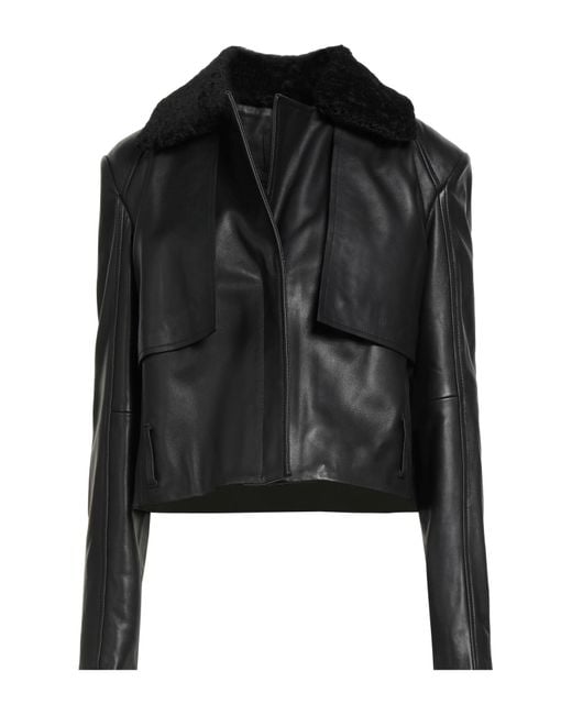 Pinko Black Jacket Sheepskin, Polyester