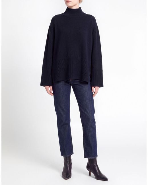 Roberto Collina Blue Turtleneck Merino Wool