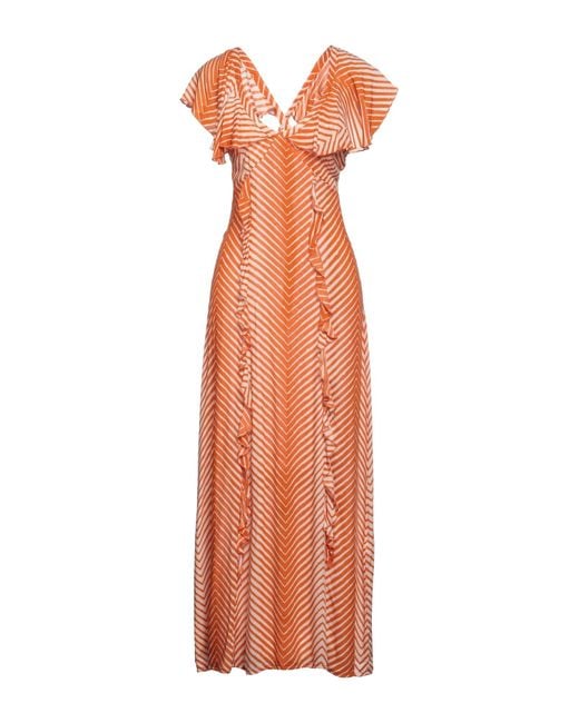 Soallure Orange Maxi Dress