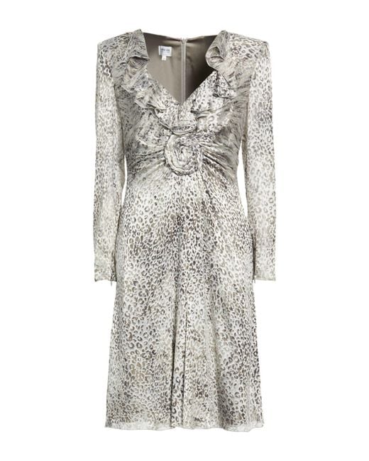 Armani Collezioni Gray Midi Dress Viscose, Silk