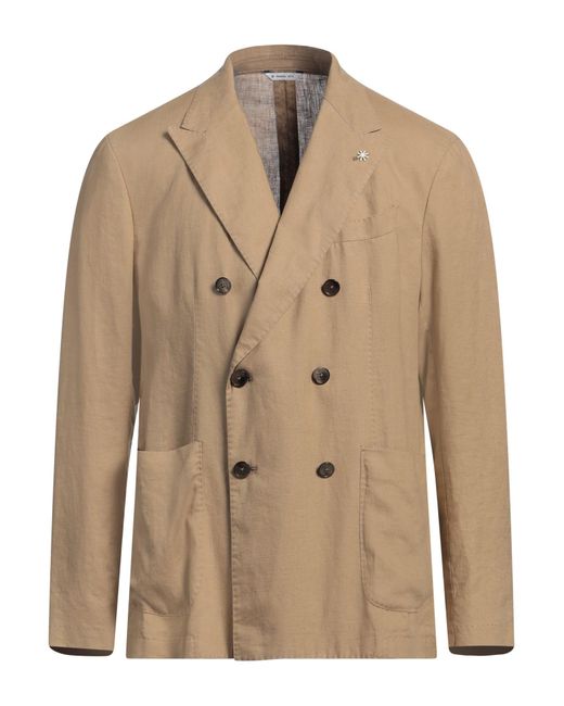 Manuel Ritz Natural Camel Blazer Linen for men