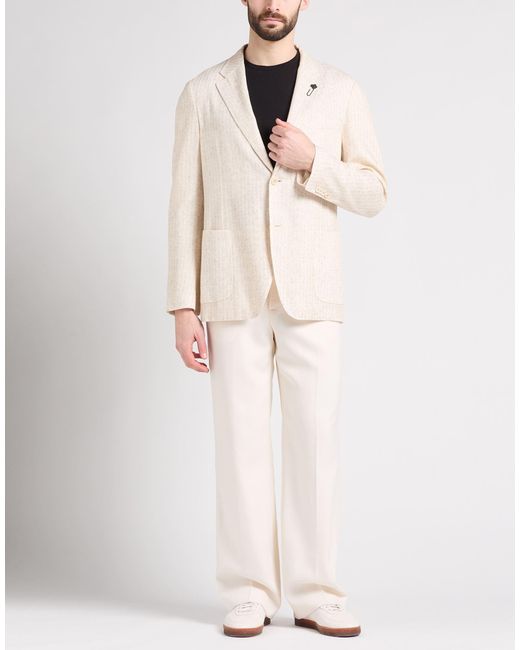 Lardini Natural Ivory Blazer Lyocell, Linen for men