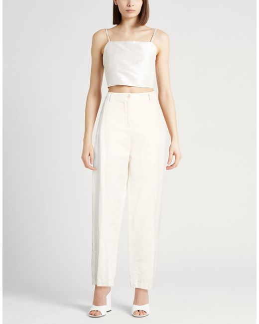 Aspesi White Pants Cotton, Linen