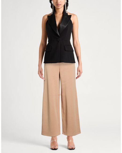 Max Mara Natural Camel Pants Cotton, Polyester