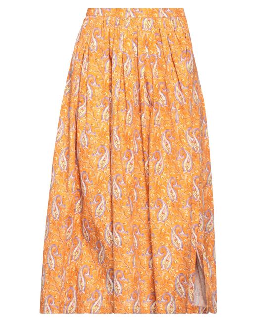Maliparmi Orange Midi Skirt