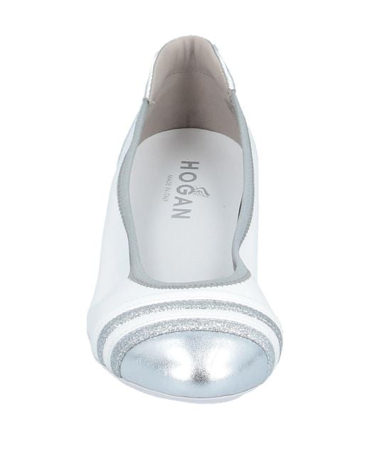 Hogan White Ballet Flats